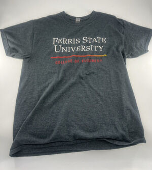 Ferris State University Bulldogs Business Retro Logo Short Sleeve T-Shirt Large